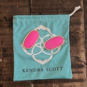 Kendra Scott Neon Pink and Silver Earrings